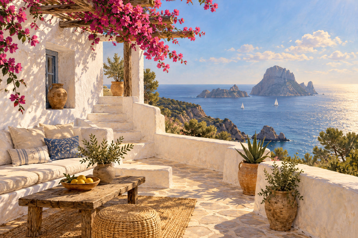 Ibiza White Walls — original horizontal canvas artwork