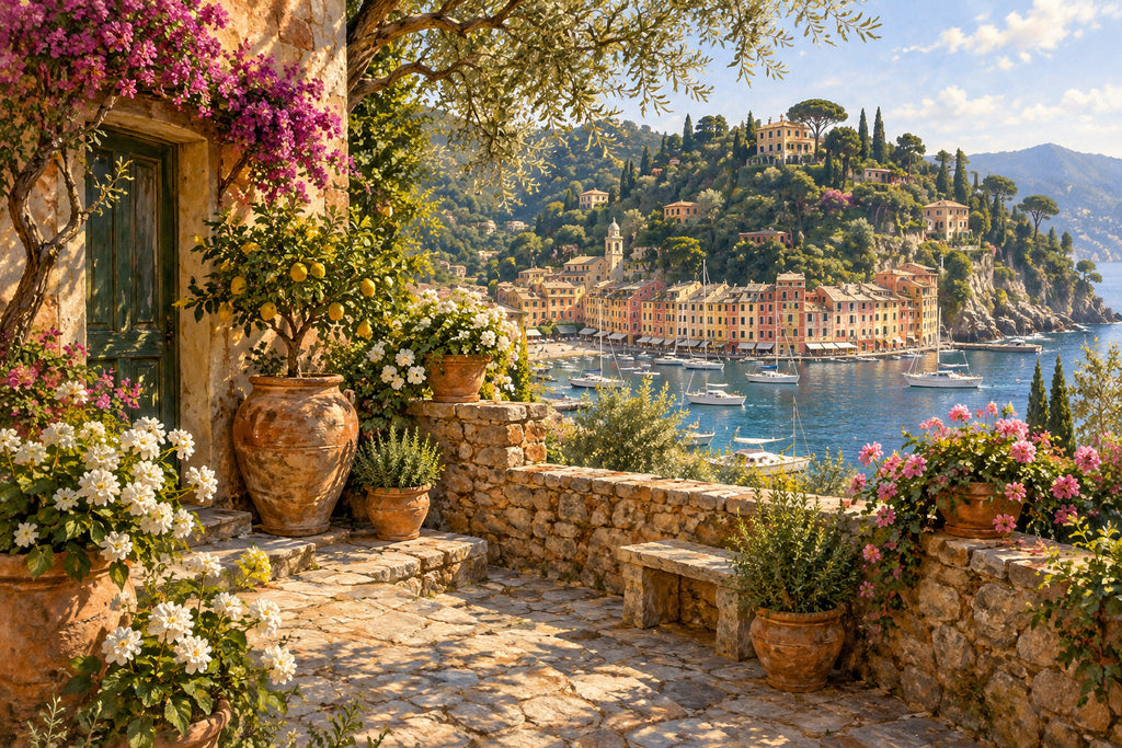 Portofino Morning — original horizontal canvas artwork