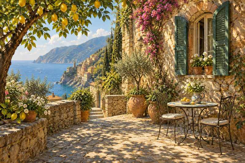 Ligurian Window — original horizontal canvas artwork