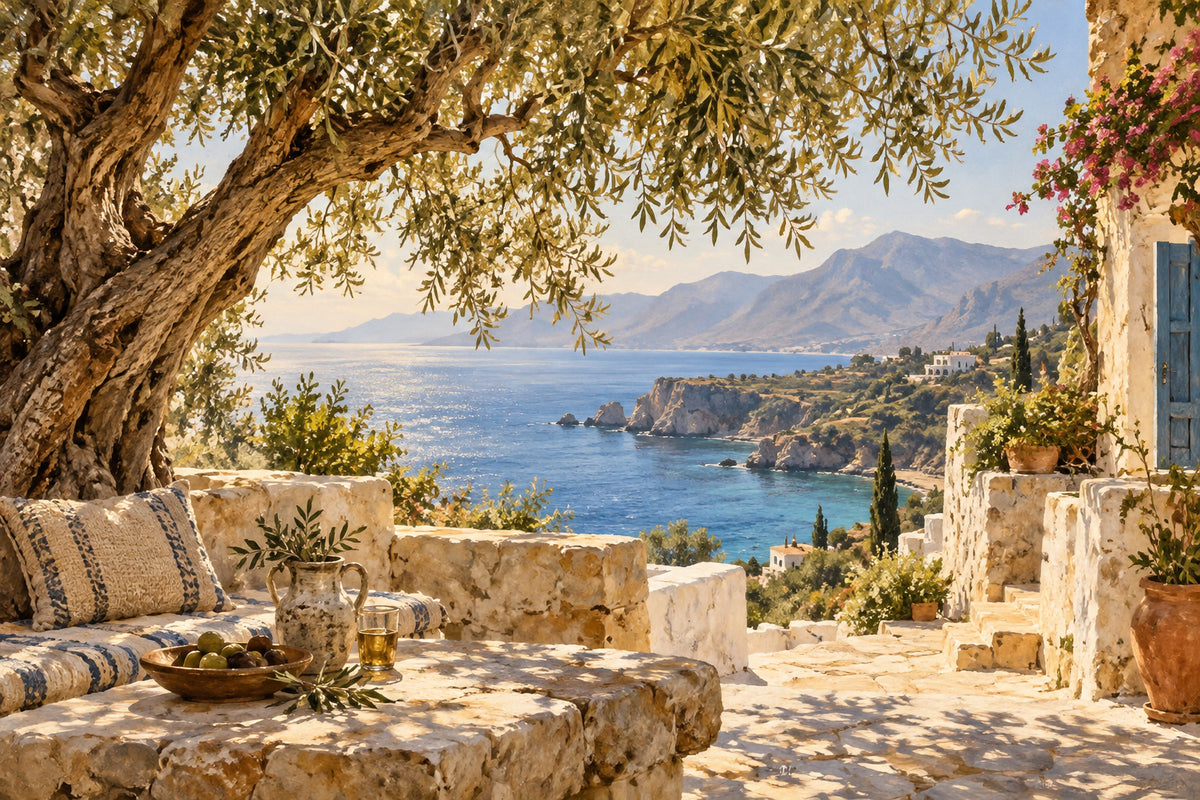 Crete Sunlight — original horizontal canvas artwork