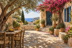 Cyprus Courtyard — original horizontal canvas artwork