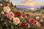 Garden Rose Symphony — original horizontal canvas artwork