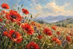 Wild Poppy Meadow — original horizontal canvas artwork
