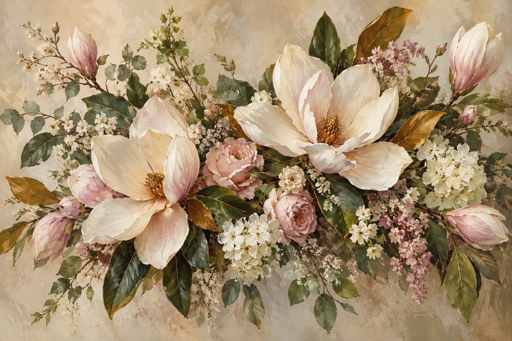 Magnolia Morning — original horizontal canvas artwork