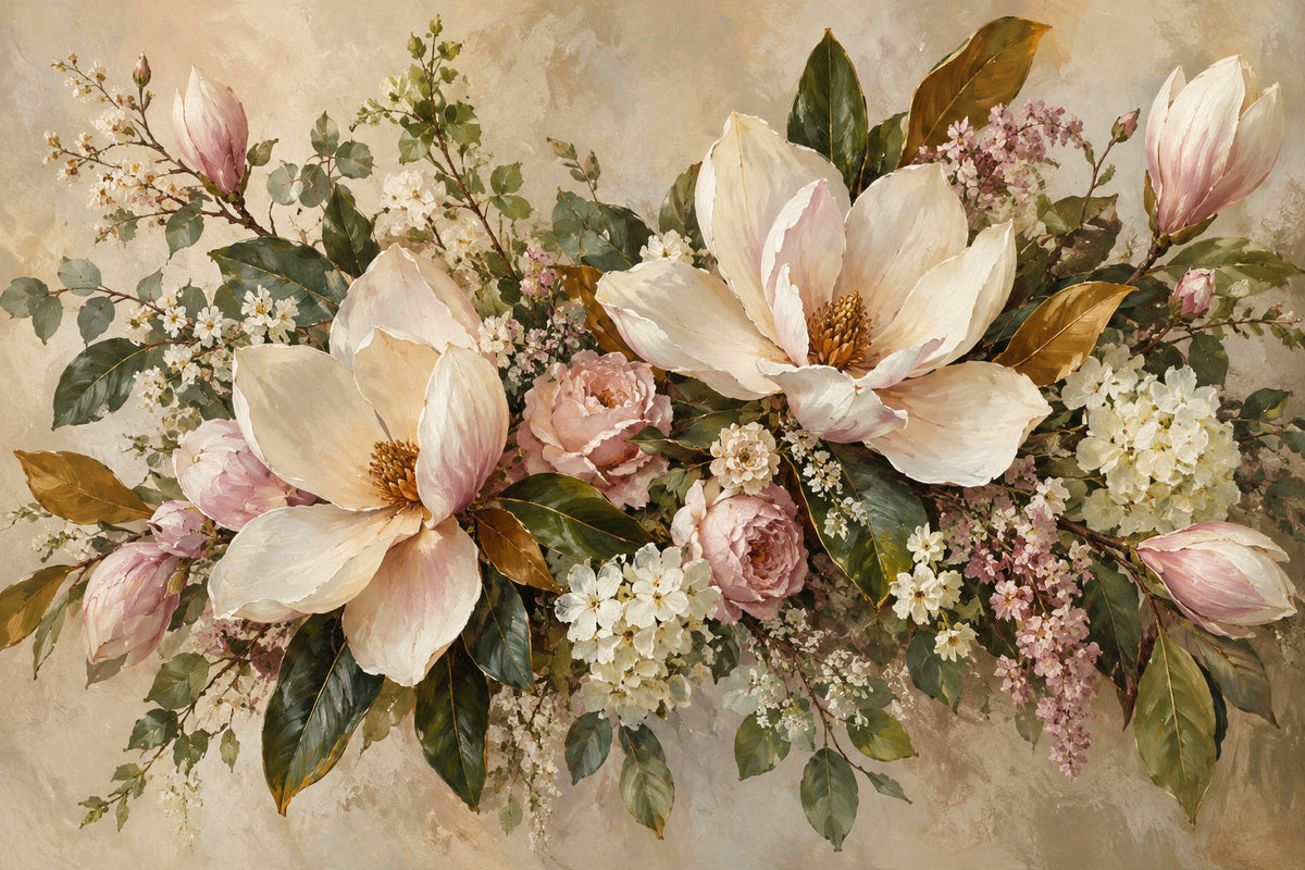Magnolia Morning — original horizontal canvas artwork