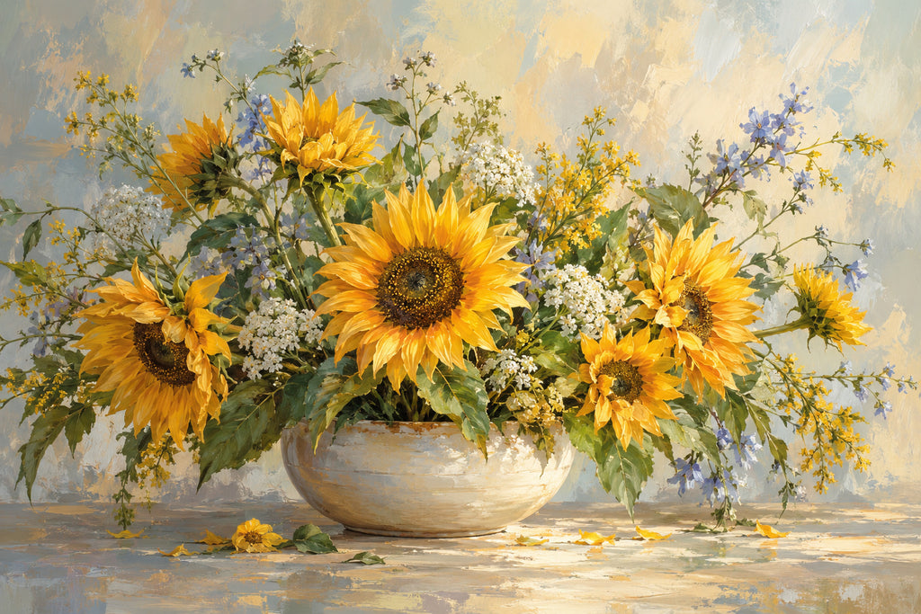 Sunflower Afternoon — original horizontal canvas artwork