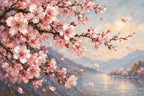Cherry Blossom Breeze — original horizontal canvas artwork