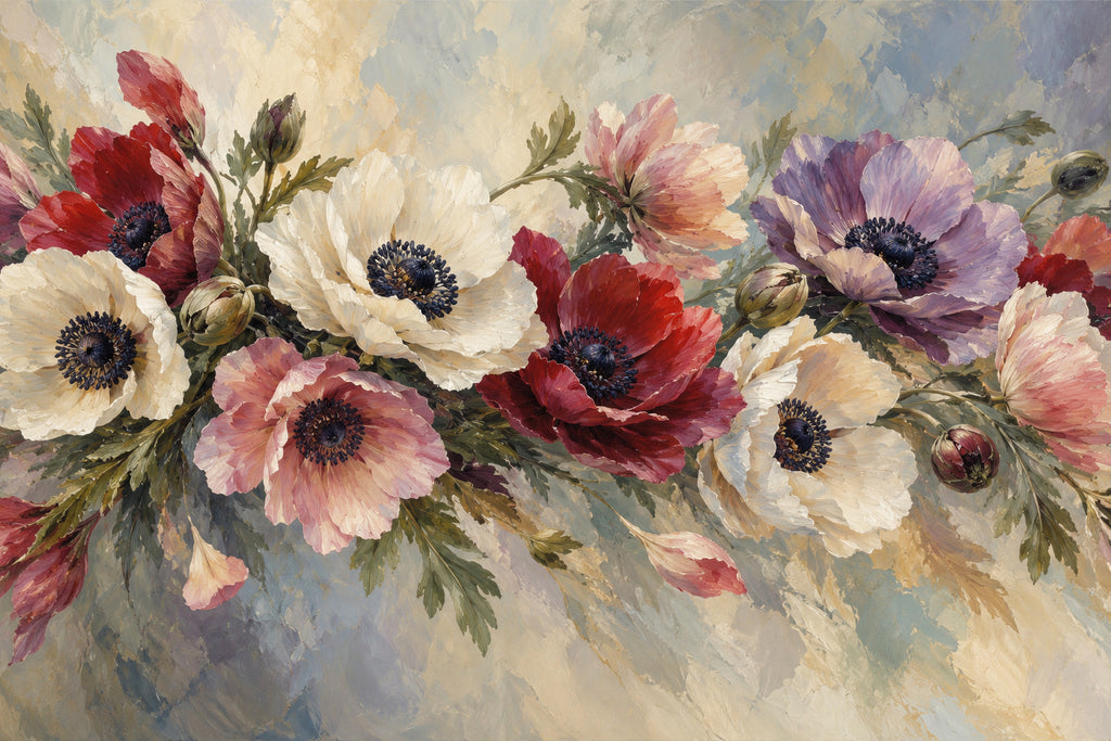 Anemone Dance — original horizontal canvas artwork