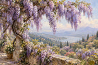 Wisteria Cascade — original horizontal canvas artwork