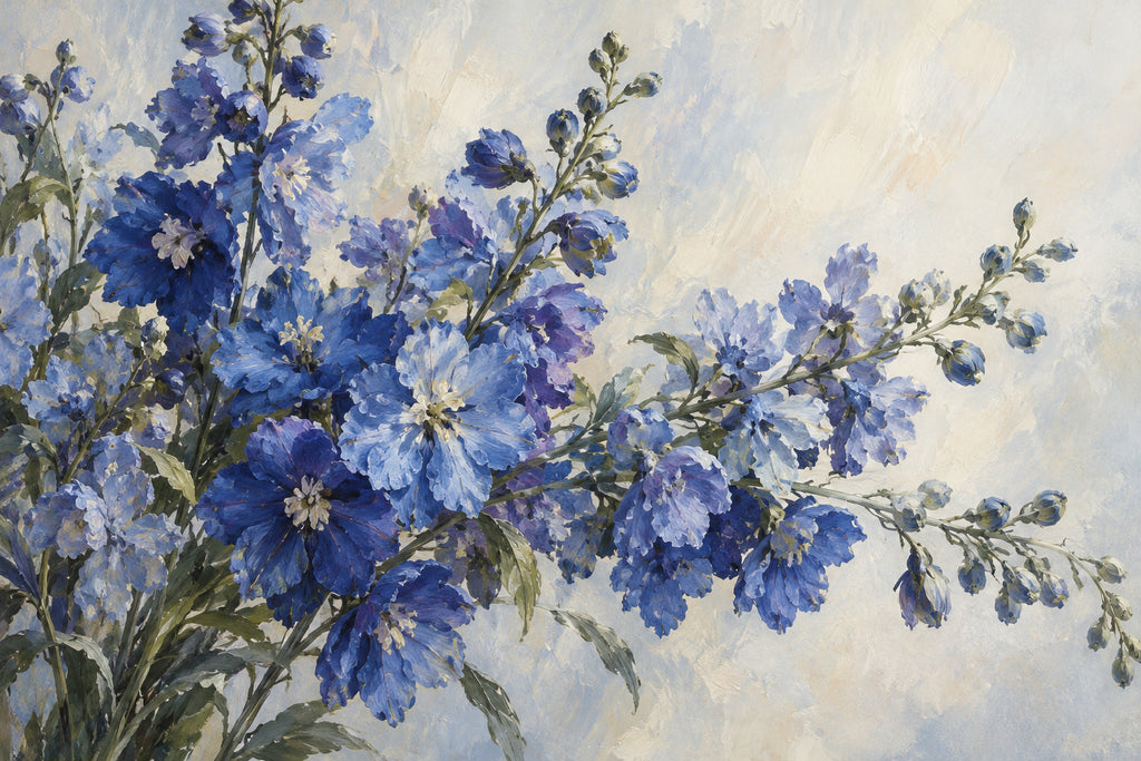 Delphinium Blue — original horizontal canvas artwork