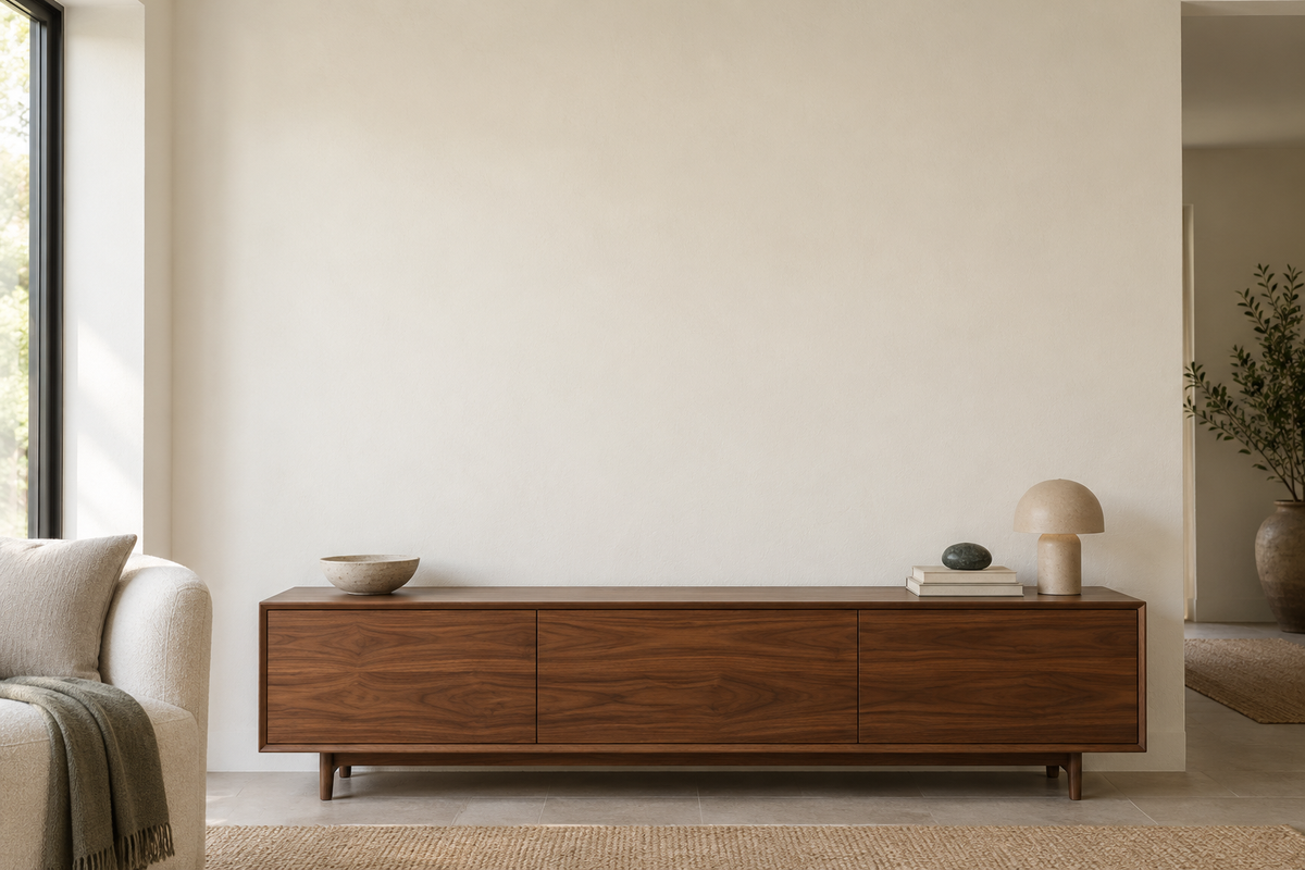 Living room with an empty wall